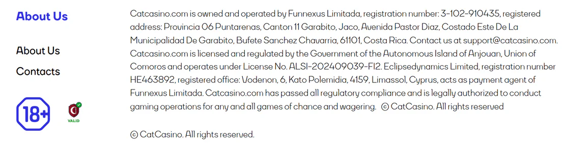 cat casino license